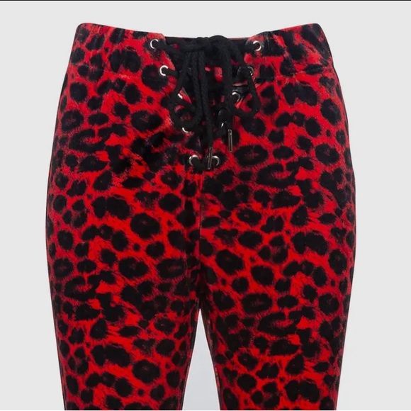 Cheetah print velvet bell bottoms palazzo flare pant. - Picture 2 of 3
